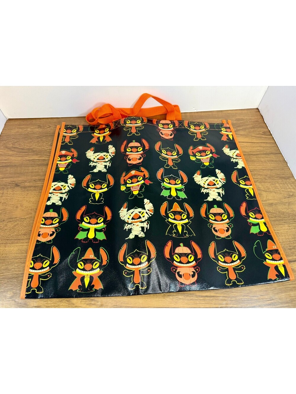 Disney Stitch Halloween Extra Large Reusable Tote Bag Mummy Vampire Pirate